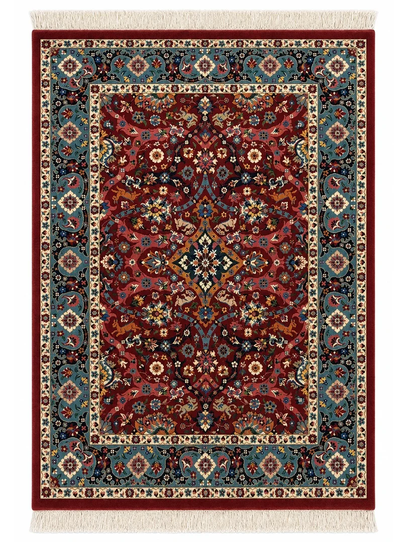Мешхедский ковёр ручной работы «Афшан» 150×200 см — красный / лаковый