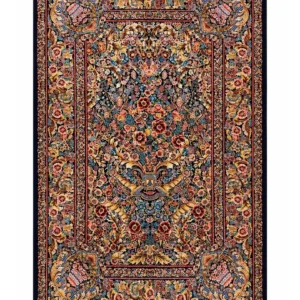 Кумский машинный ковёр «Тысяча цветов» 100×150 см — многоцветный, шёлк и бамбуковый шёлк