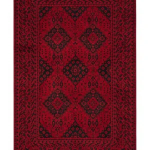 Кумский машинный ковёр «Касе-Кузе» 200×300 см — красный / лаковый, шёлк и бамбуковый шёлк